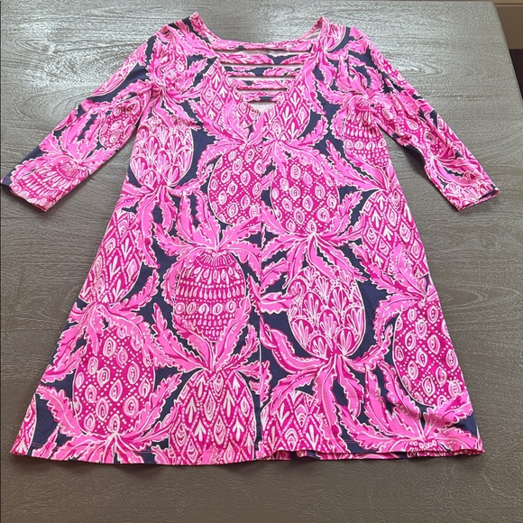 Lilly Pulitzer 🍍 Print Dress, size S, 3/4 length sleeves, 33” shoulder to hem - Picture 4 of 6